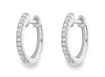9ct White Gold Diamond Hoop Earrings