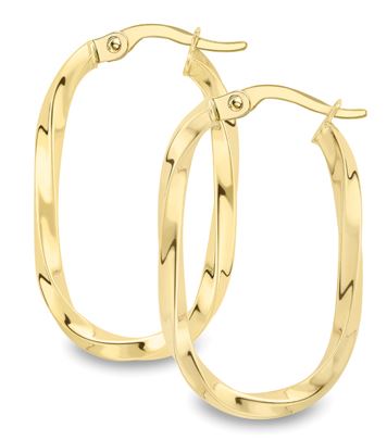 9ct Yellow Gold Twisted Hoop Earrings