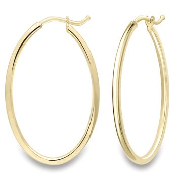 Elegant 9ct Yellow Gold Twist Tube Hoop Earrings