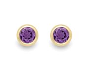 9ct Yellow Gold Square Sapphire & Diamond Stud Earrings