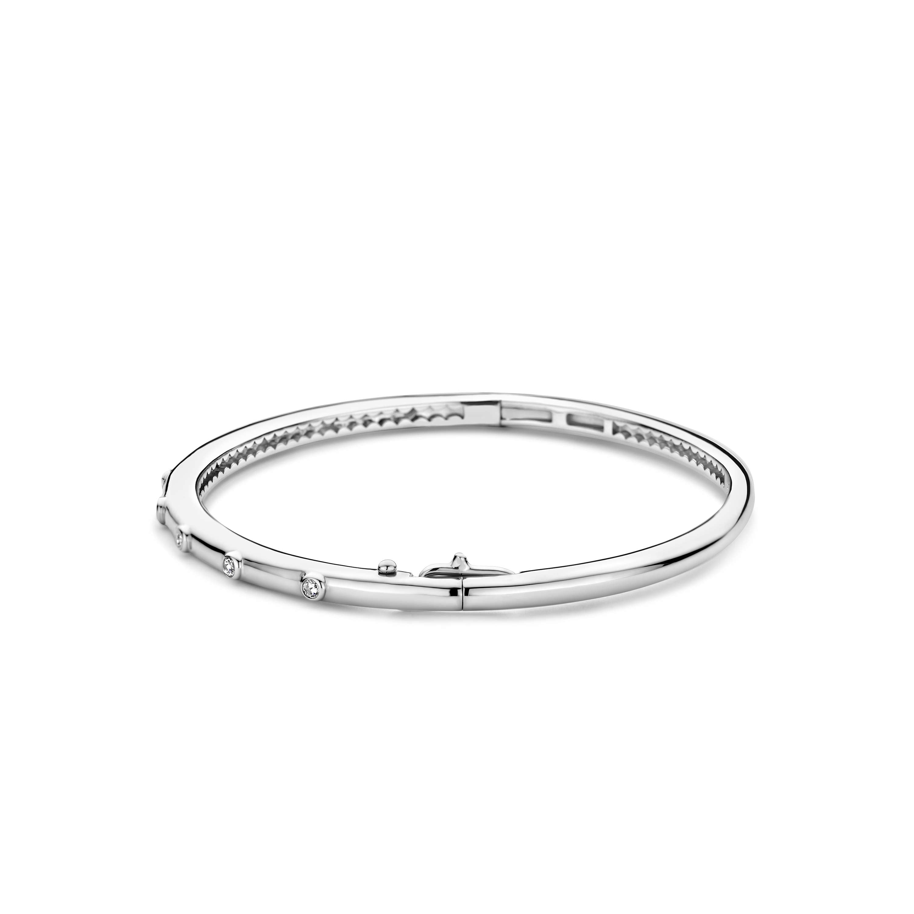 Ti Sento Sterling Silver Cubic Zirconia Bangle