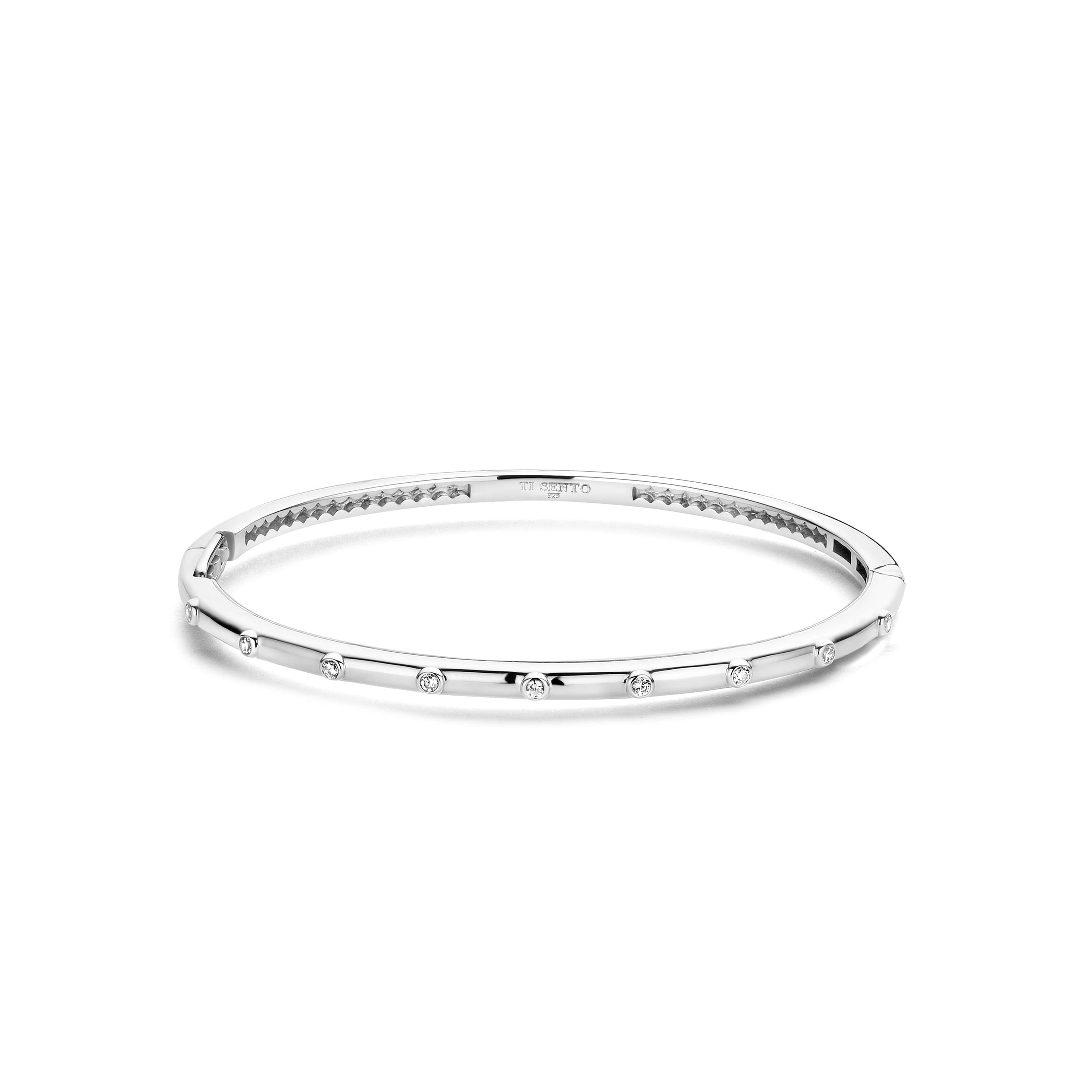 Ti Sento Sterling Silver Cubic Zirconia Bangle