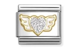 Nomination Composable Classic Winged Heart Glitter Charm