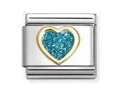 Nomination Composable Classic Light Blue Glitter Heart Link