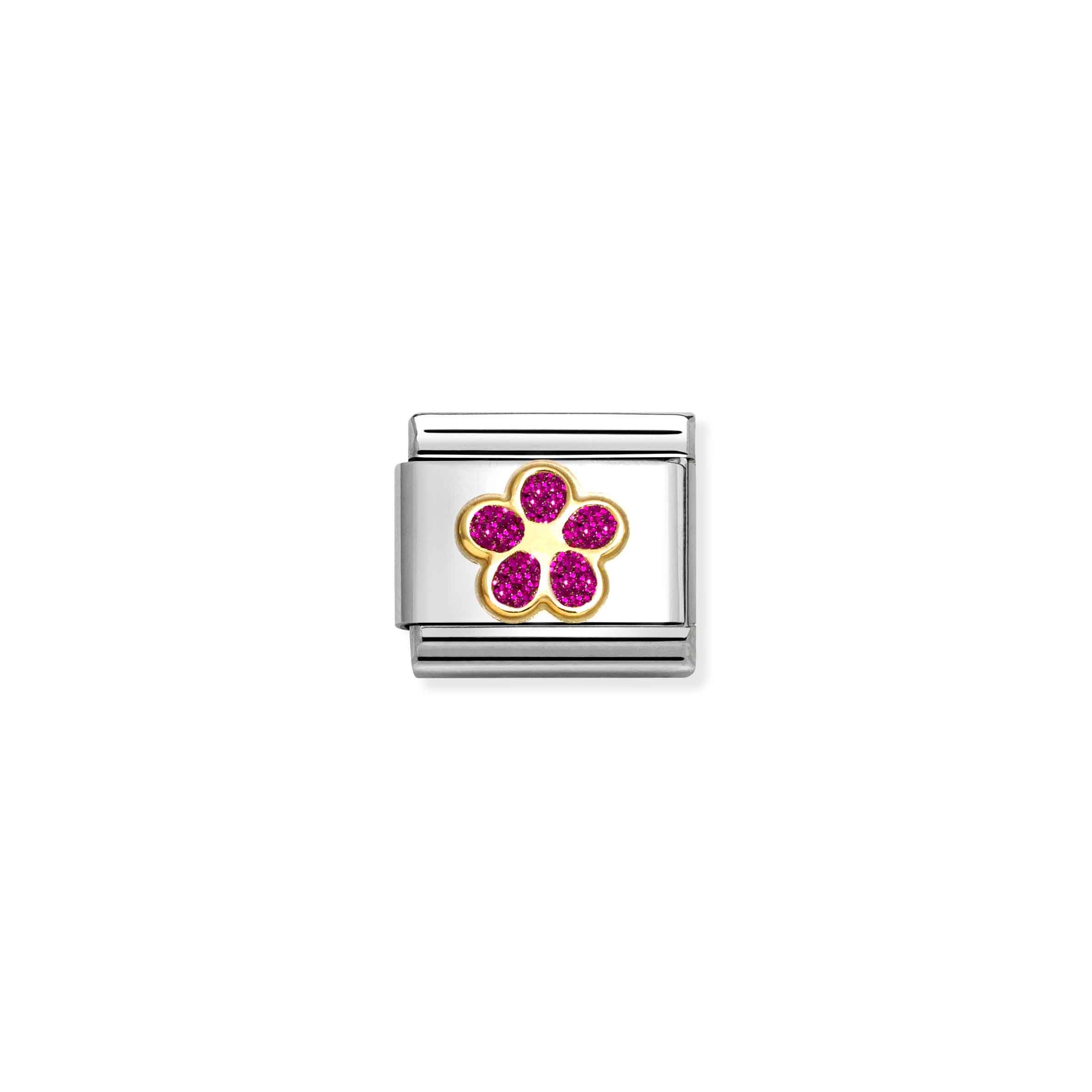 Nomination Composable Classic Fuchsia Flower Glitter Charm
