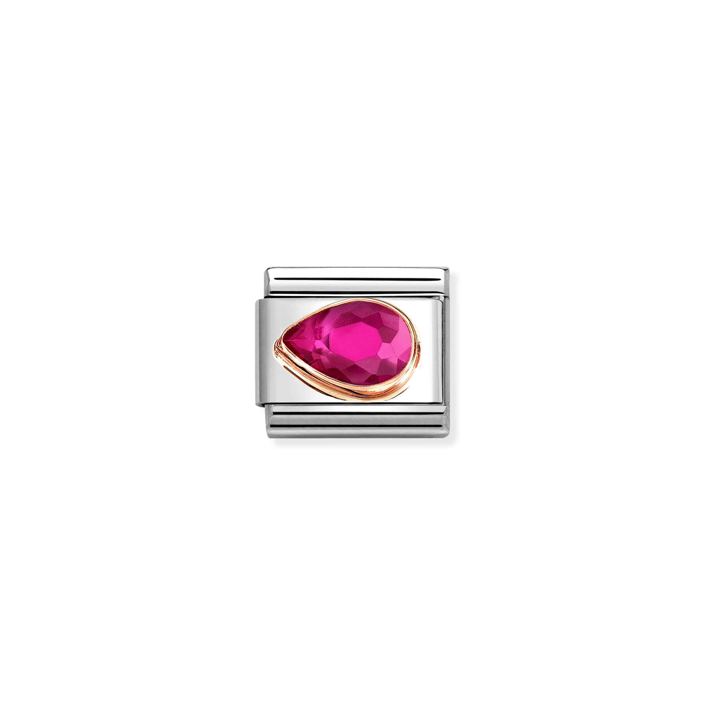 Nomination Composable Classic Faceted Red Cubic Zirconia Drop Link