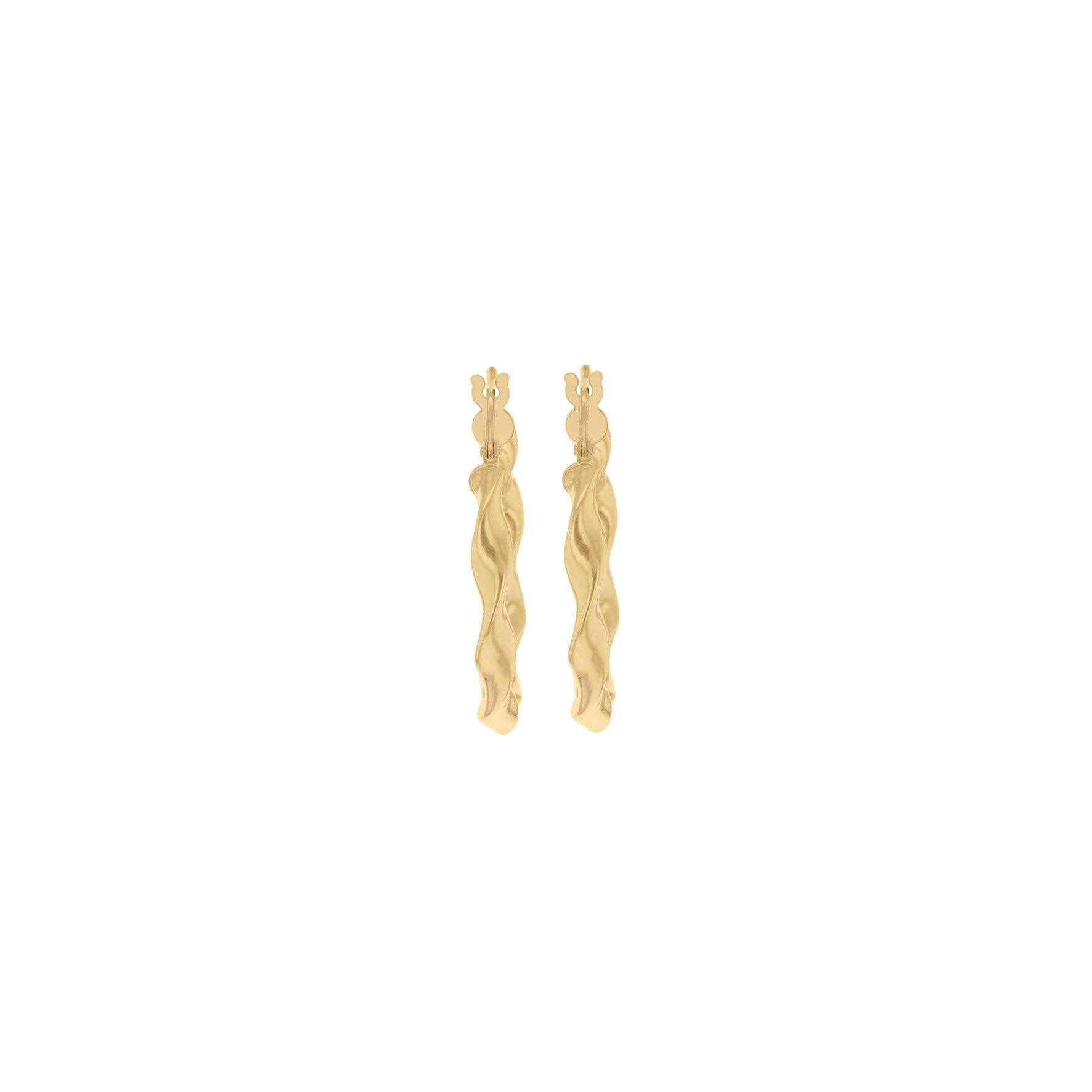 9ct Yellow Gold Twist Round Hoop Earrings 22.5mm