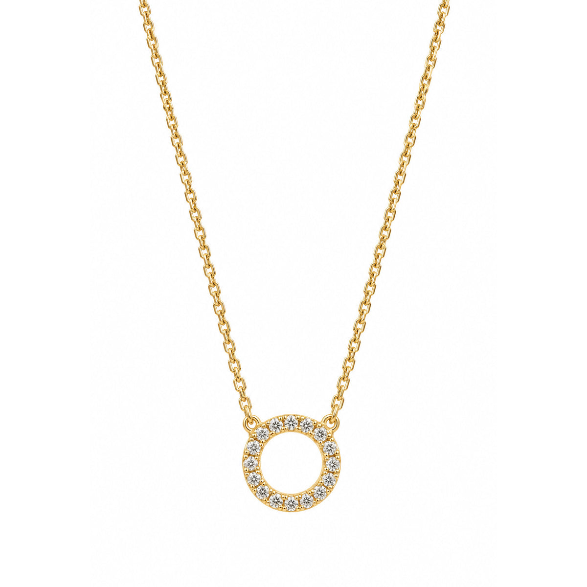 18ct Yellow Gold Round Brilliant Circle Diamond Necklace