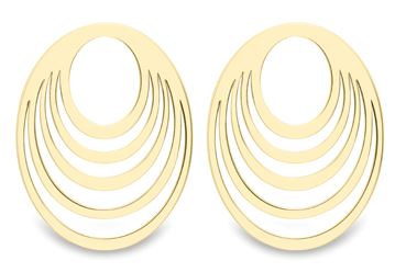 9ct Yellow Gold Oval Shaped Stud Earrings