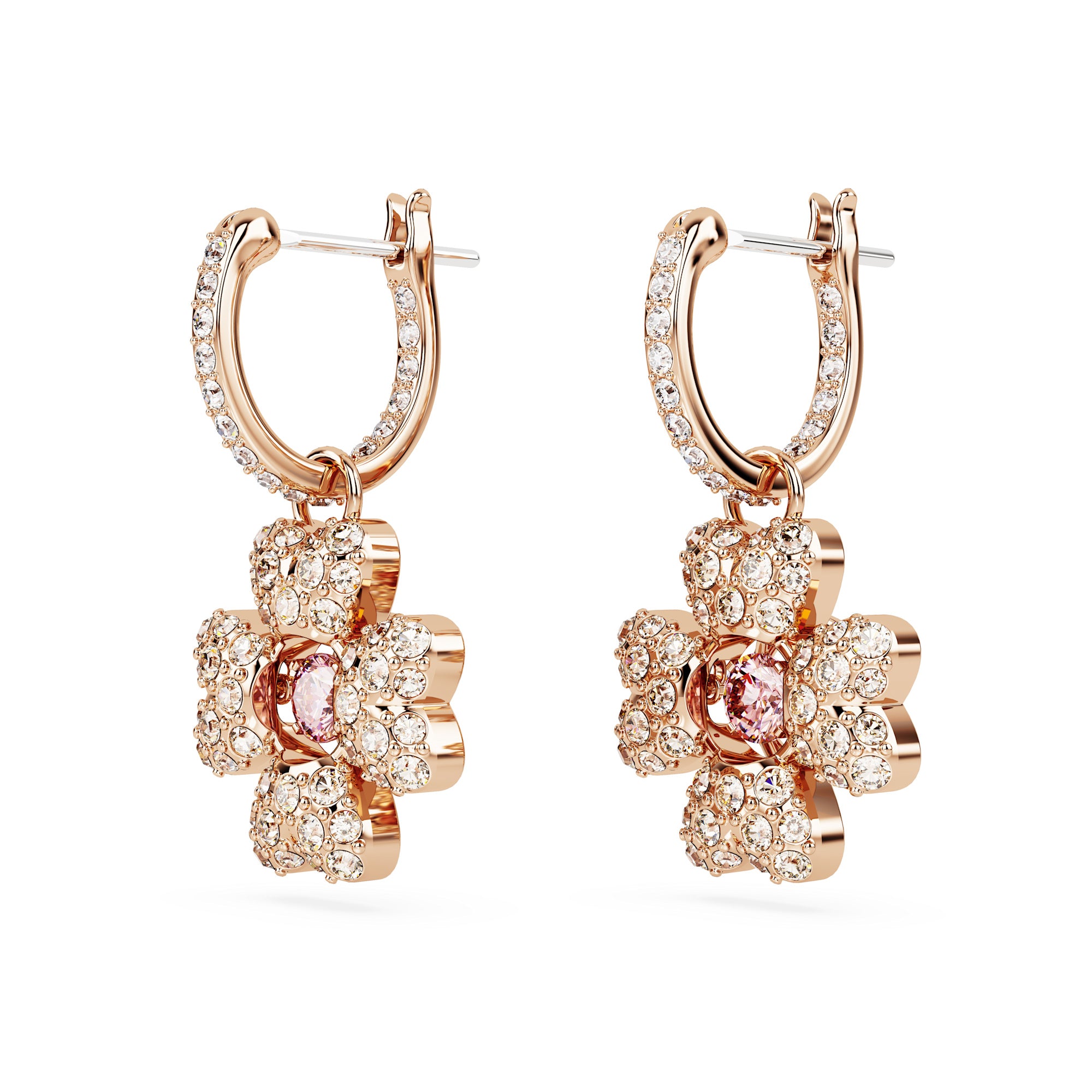 Swarovski Idyllia Drop Ergs,Clover,ROS/White CRY Earrings