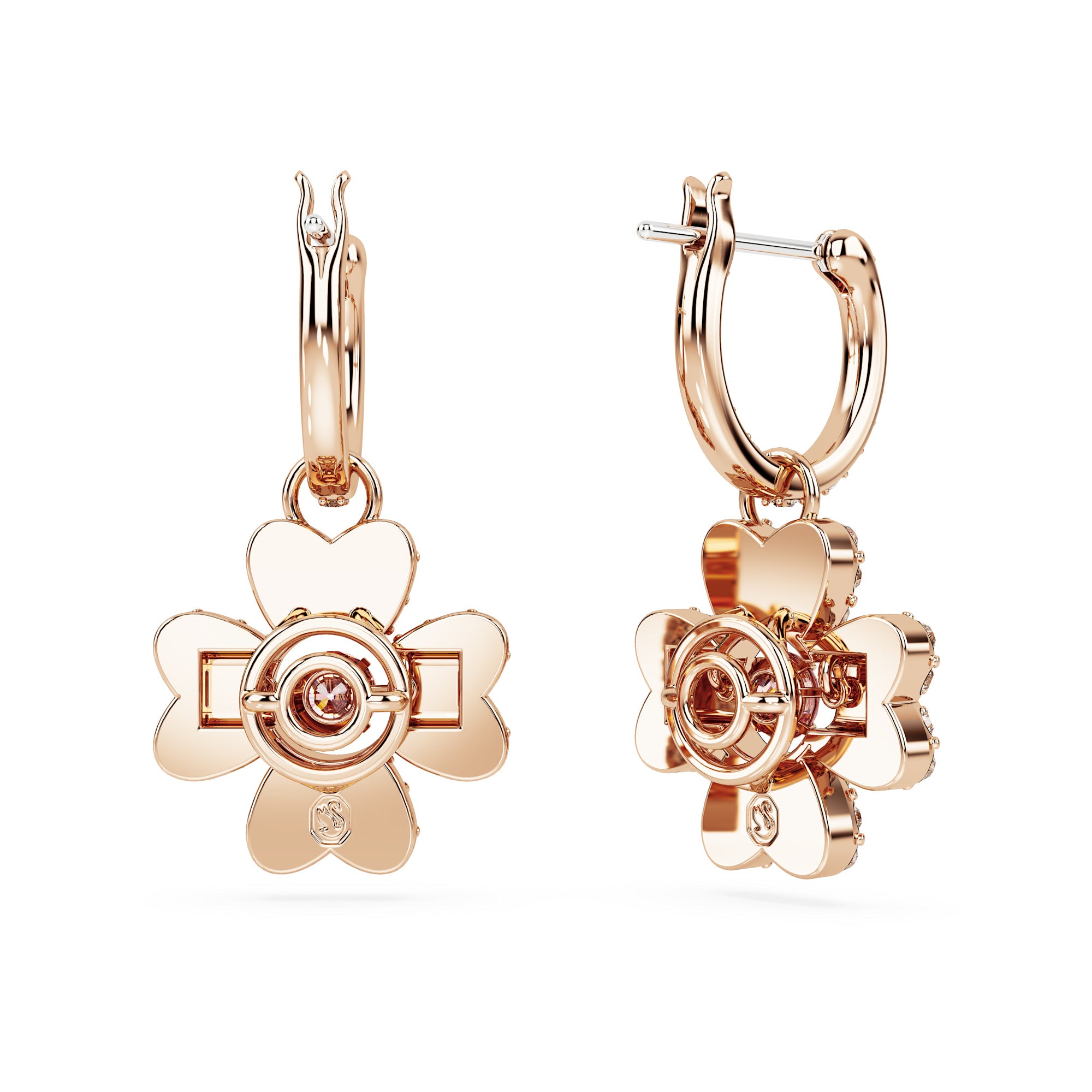 Swarovski Idyllia Drop Ergs,Clover,ROS/White CRY Earrings