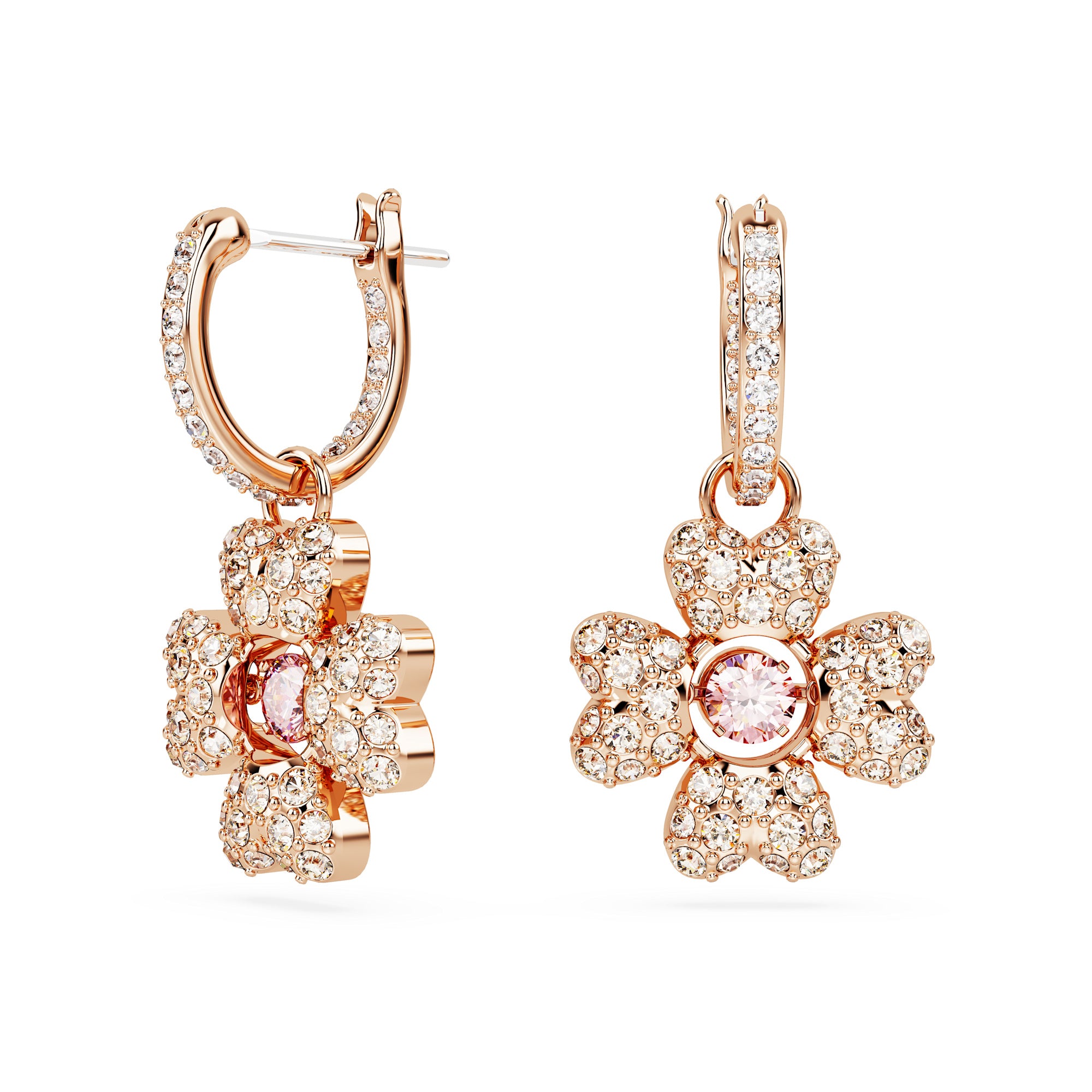 Swarovski Idyllia Drop Ergs,Clover,ROS/White CRY Earrings