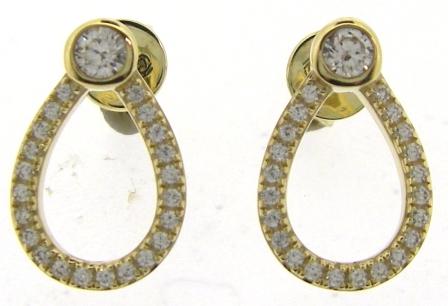 Radiant 14ct Yellow Gold Cubic Zirconia Heart Stud Earrings