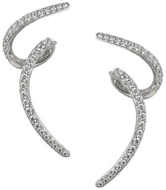 9ct White Gold Cubic Zirconia Drop Earrings