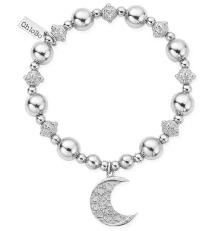 Sterling Silver Moon Mandala Bracelet