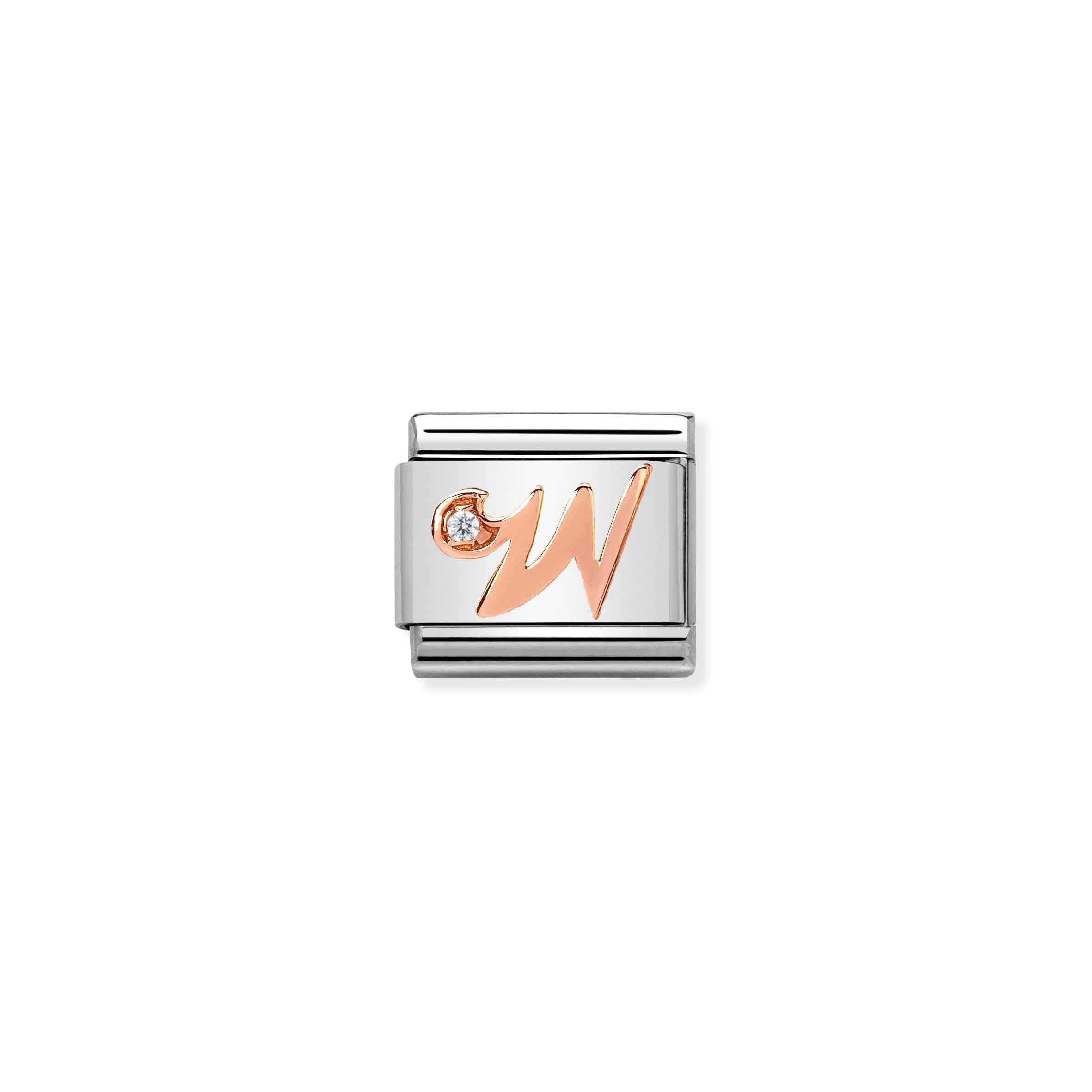 Nomination Composable Classic Rose Gold 'W' Letter Link