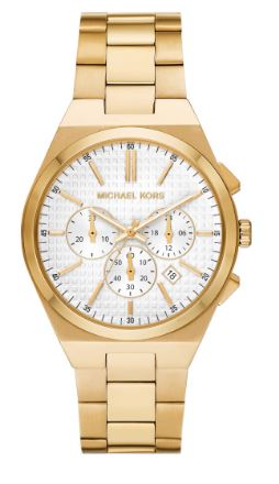 Michael Kors Mens Lennox Chronograph White 41 mm Watch Bracelet
