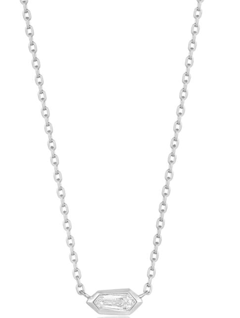 Ania Haie Silver Sparkle Emblem Chain Necklace
