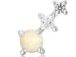 Ania Haie Single Silver Kyoto Opal Climber Stud Earring Earrings