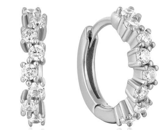 SS CZ Clust Hoop Ergs 11.5mm