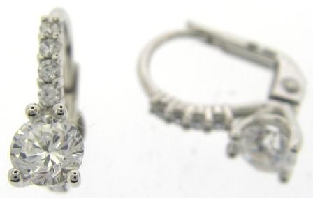 14ct White Gold Cubic Zirconia Drop Earrings