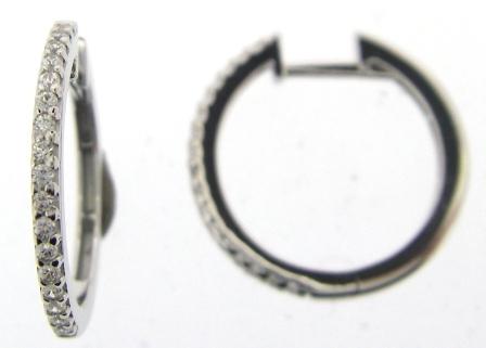 14ct White Gold Cubic Zirconia Hoop Earrings