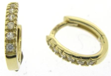 Radiant 14ct Yellow Gold Cubic Zirconia Hoop Earrings