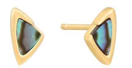 Ania Haie Silver and Yellow Gold Plated Arrow Abalone Stud Earrings