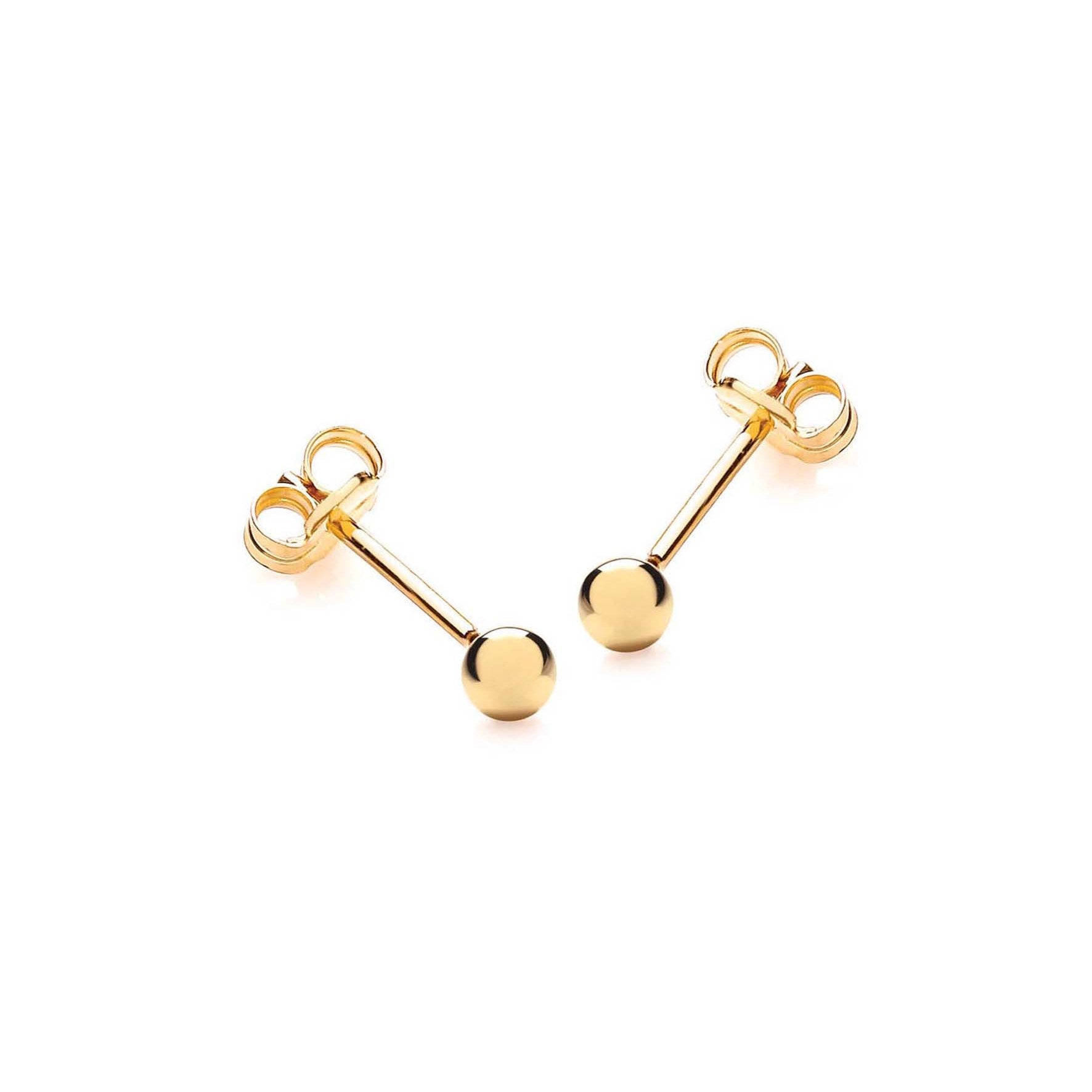 9ct Yellow Gold Ball Stud Earrings 3mm
