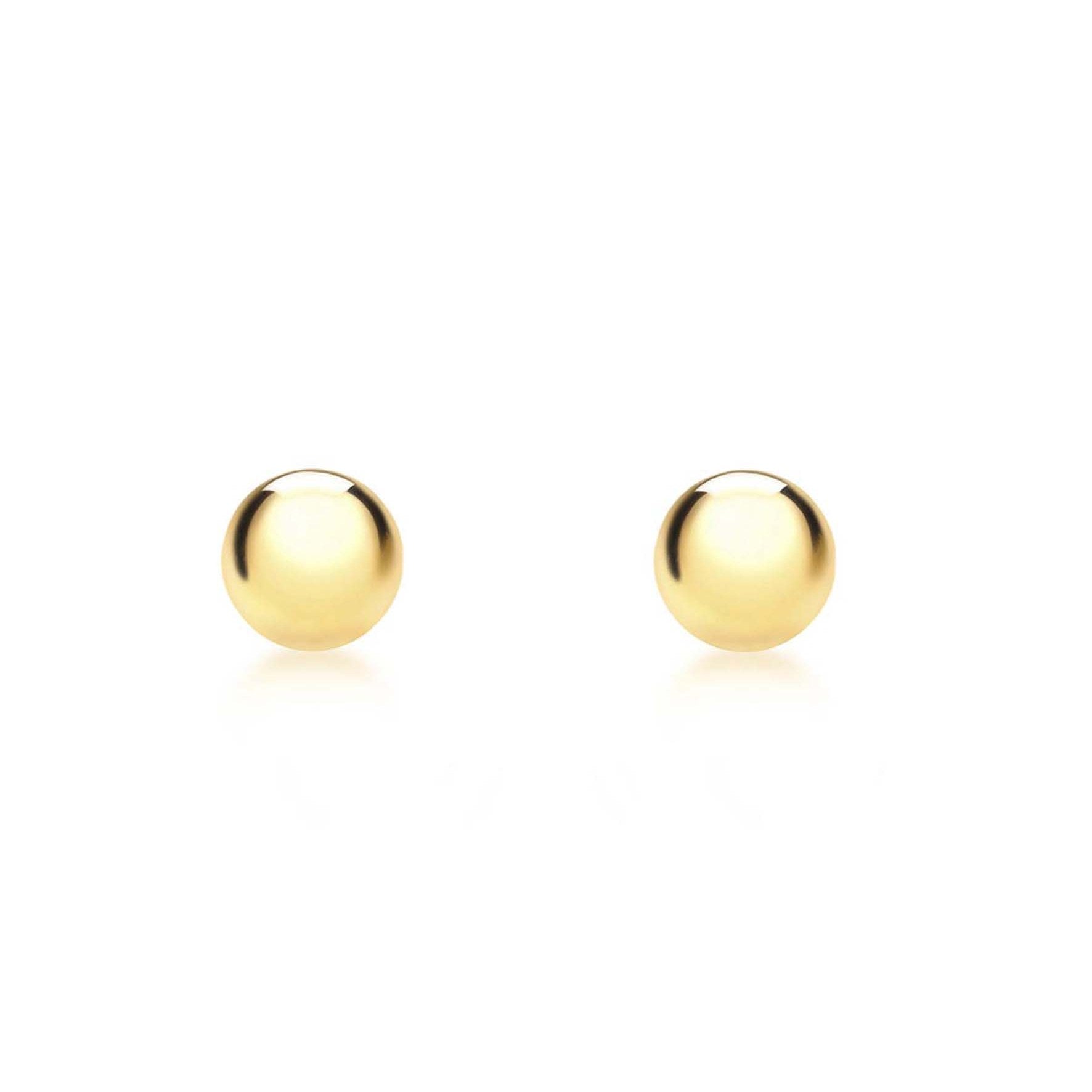 9ct Yellow Gold Ball Stud Earrings 3mm