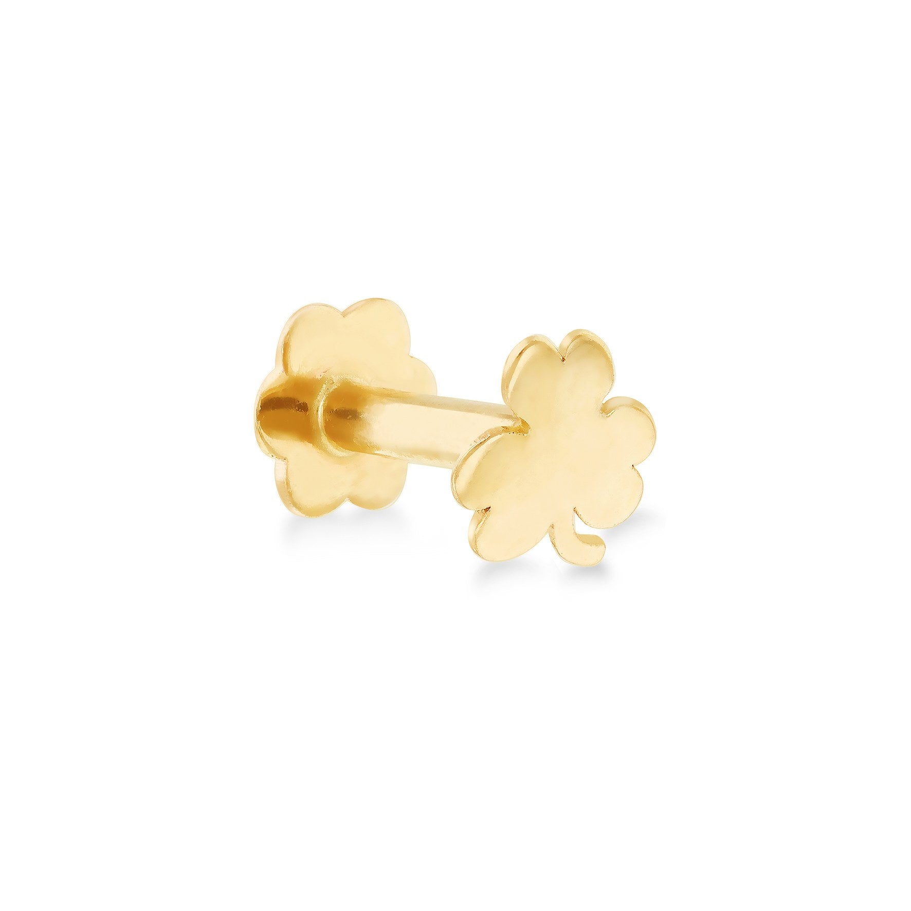 9ct Yellow Gold Clover Stud Earring
