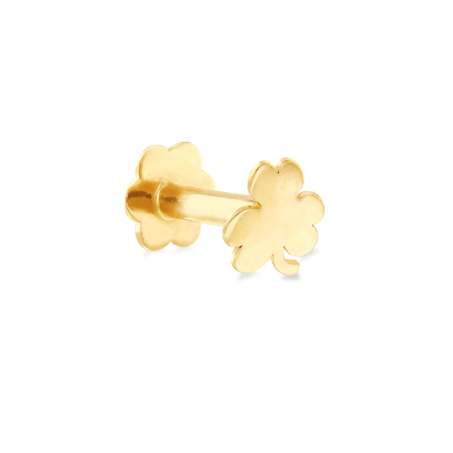 9ct Yellow Gold Clover Stud Earring