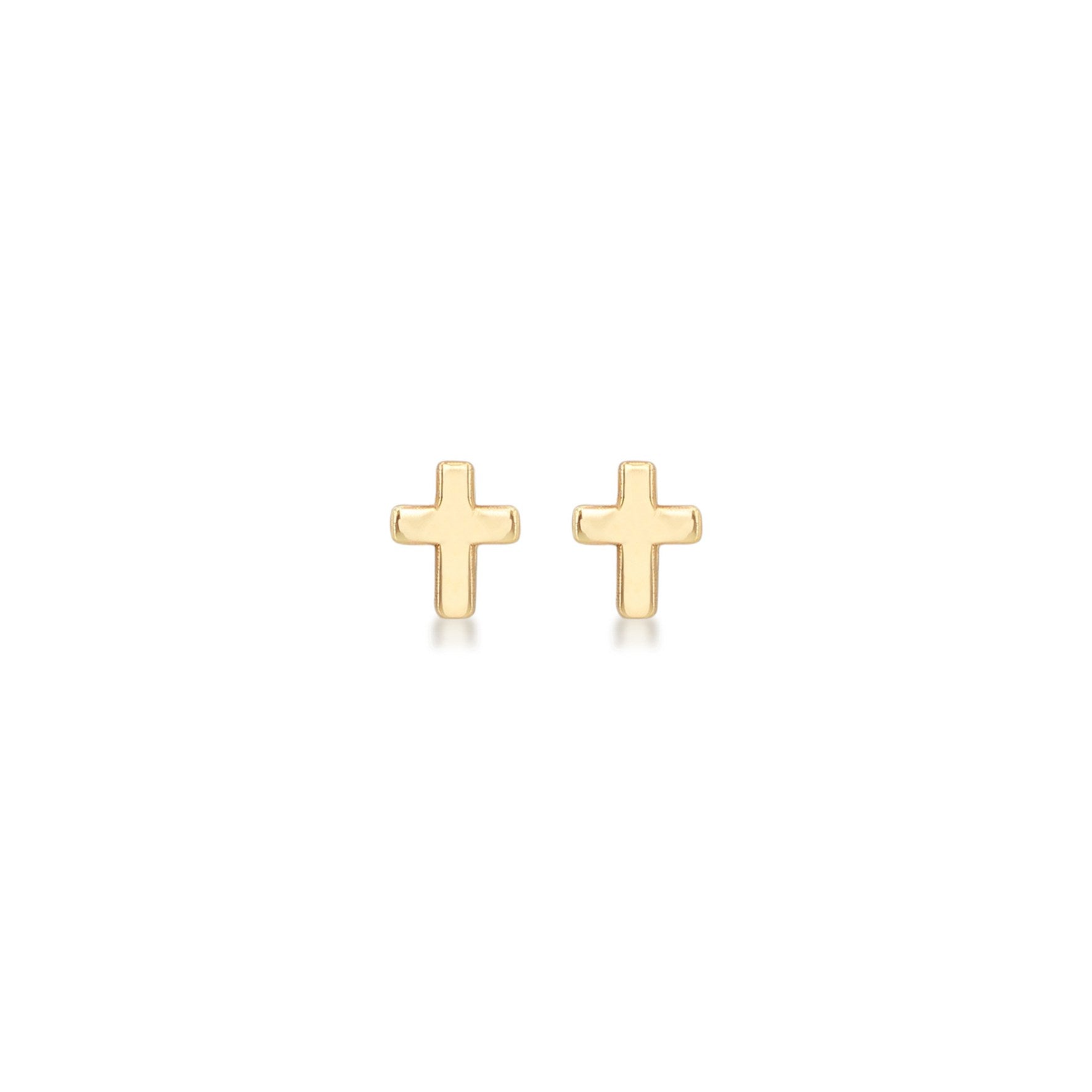 9ct Yellow Gold Cross Stud Earring