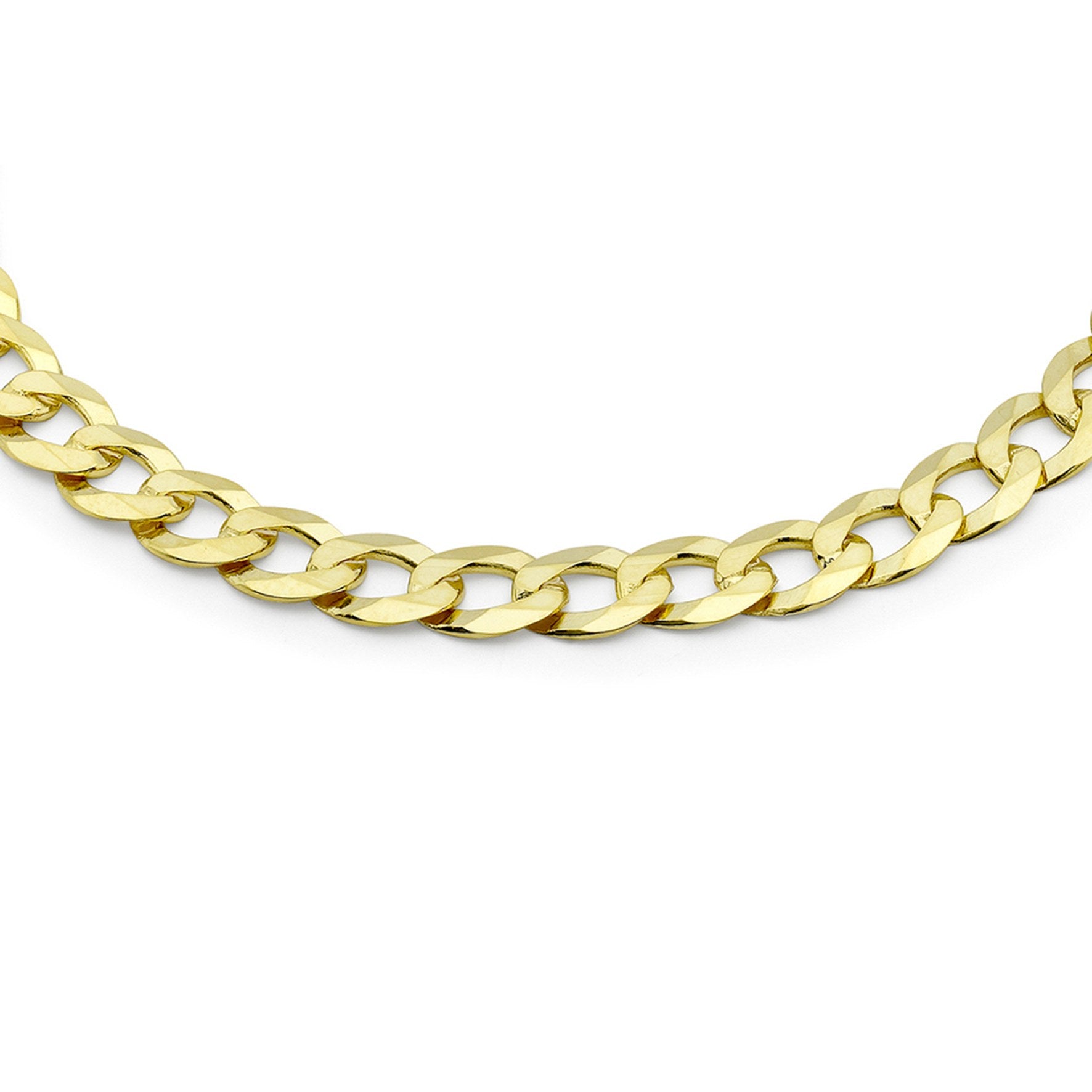 Sterling Silver Yellow Gold Plated Curb Link Bracelet 8'