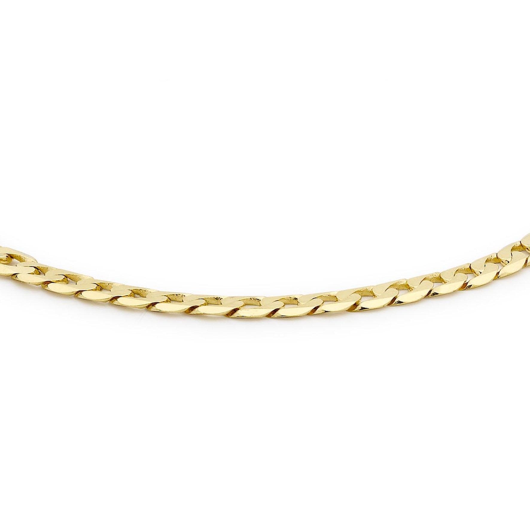 Sterling Silver Yellow Gold Plated Curb Link Bracelet 8'