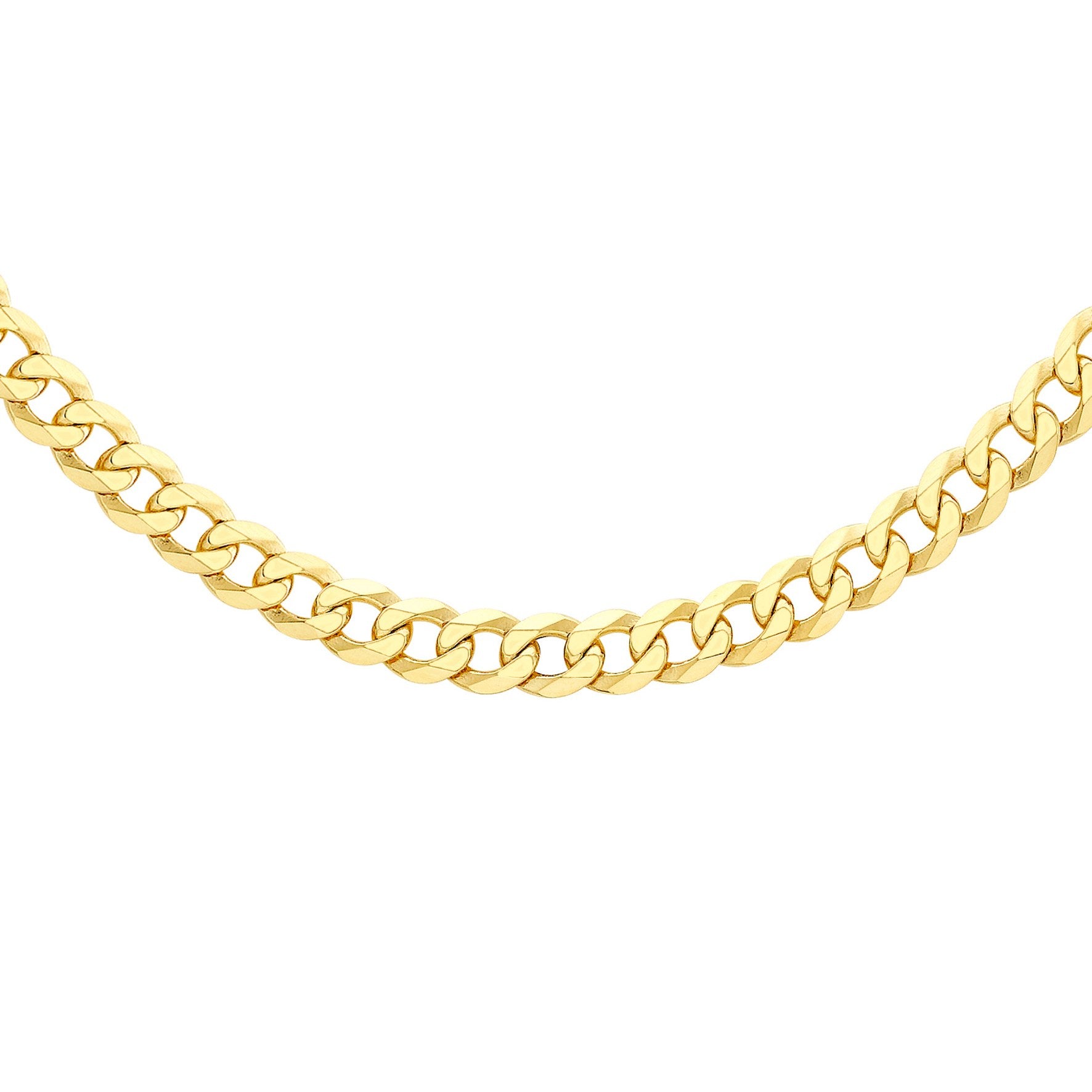 Sterling Silver Yellow Gold Plated Curb Chain 20'