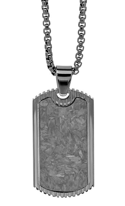 Fred Bennett Men's Black Plated Stainless Steel Dog Tag Pendant