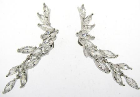 CARAT* London Sterling Silver Skylar Climber Drop Earrings with Cubic Zirconia