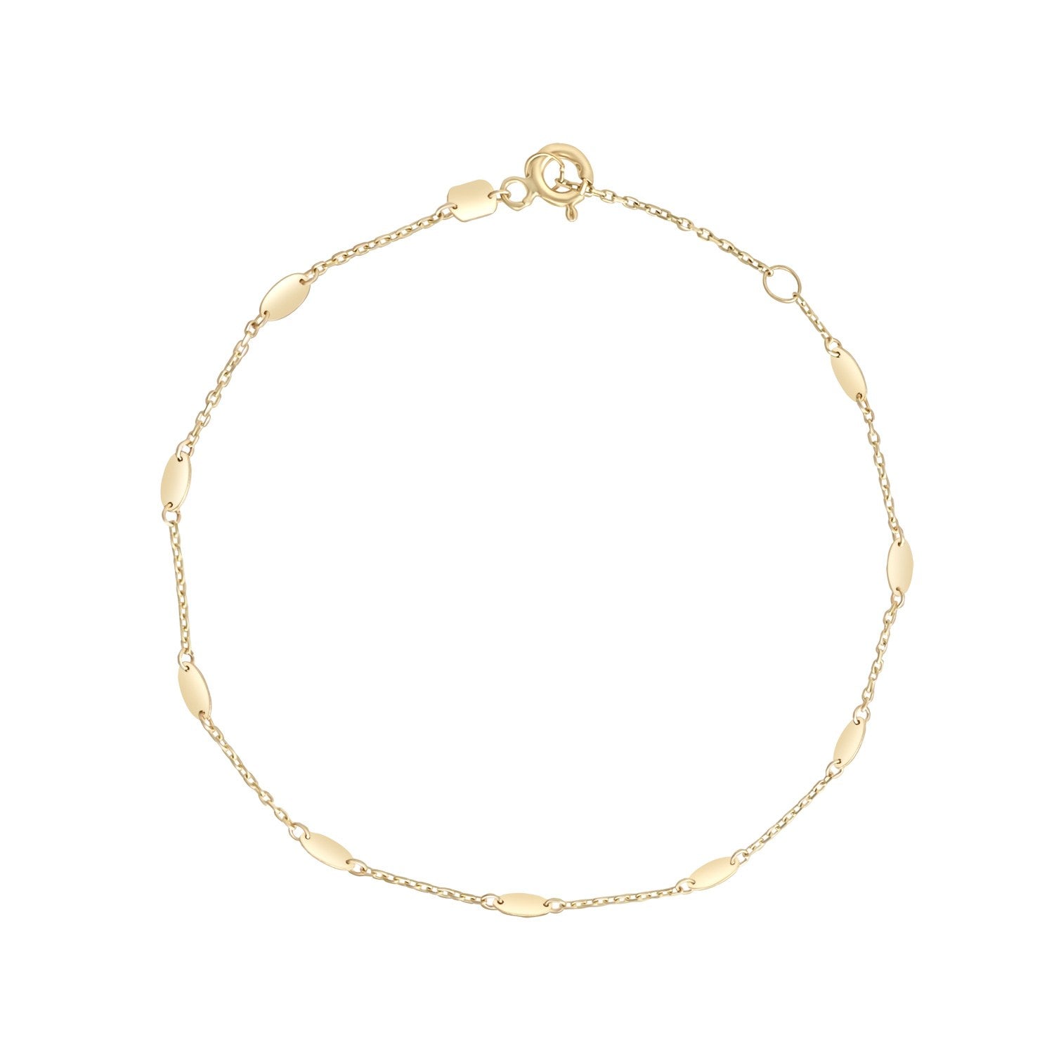 9ct Yellow Gold Multi Oval Disk Bracelet 7.5'