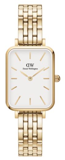 Daniel Wellington Ladies Quadro Evergold White 20x26mm Watch