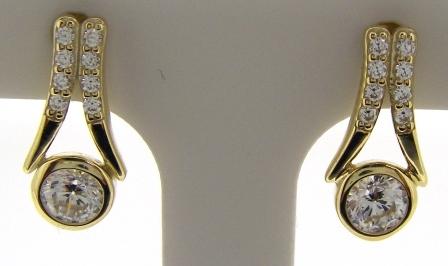 9ct Yellow Gold Pear Cut Cubic Zirconia Earrings