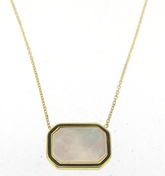 9ct Yellow Gold Mother of Pearl Rectangle Necklet