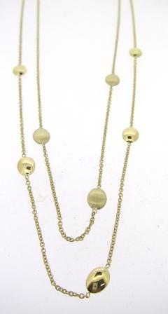 9ct Yellow Gold Double Row Satin & Polished Oval Station Necklace