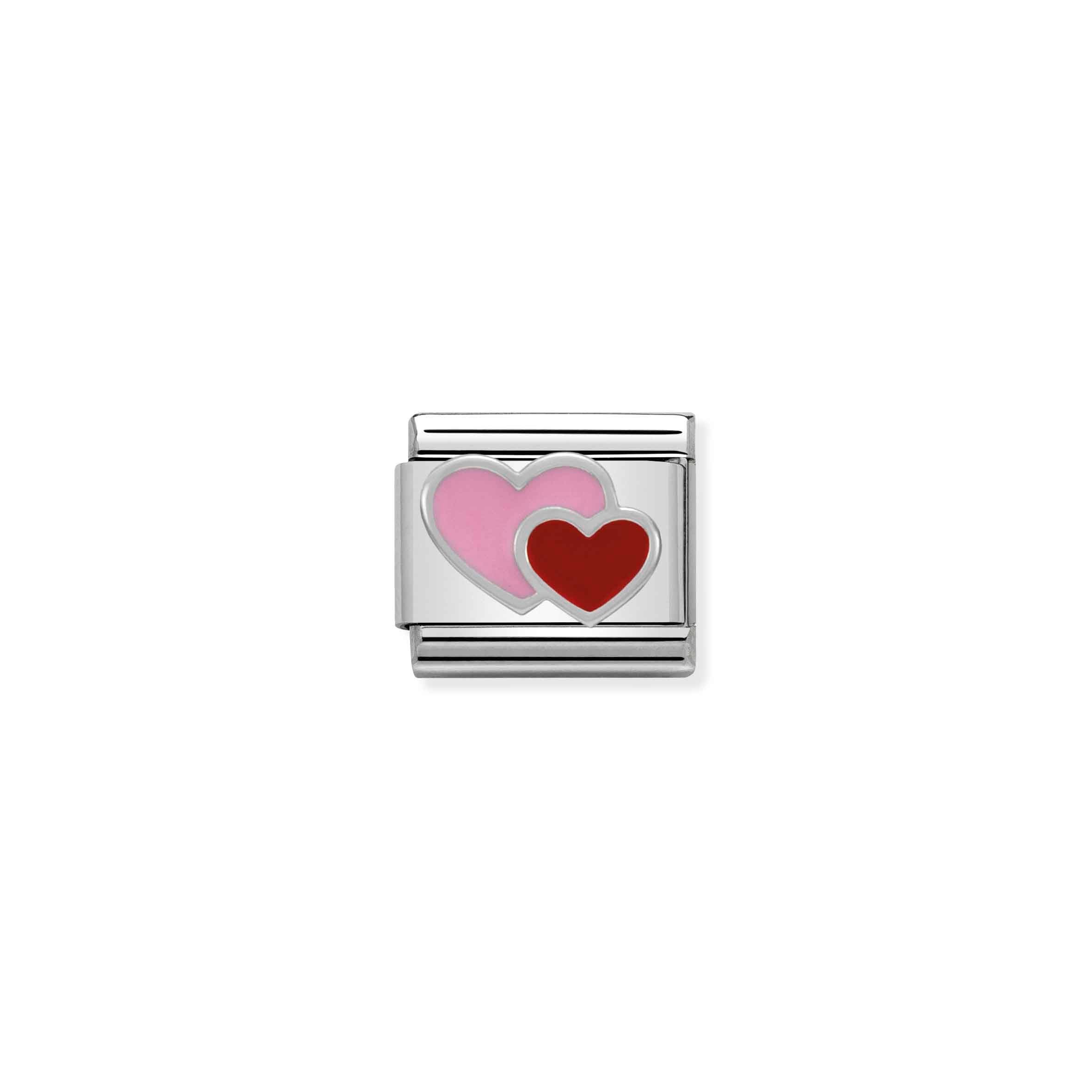 Nomination Composable Classic 'Symbols' Pink & Red Double Heart Charm