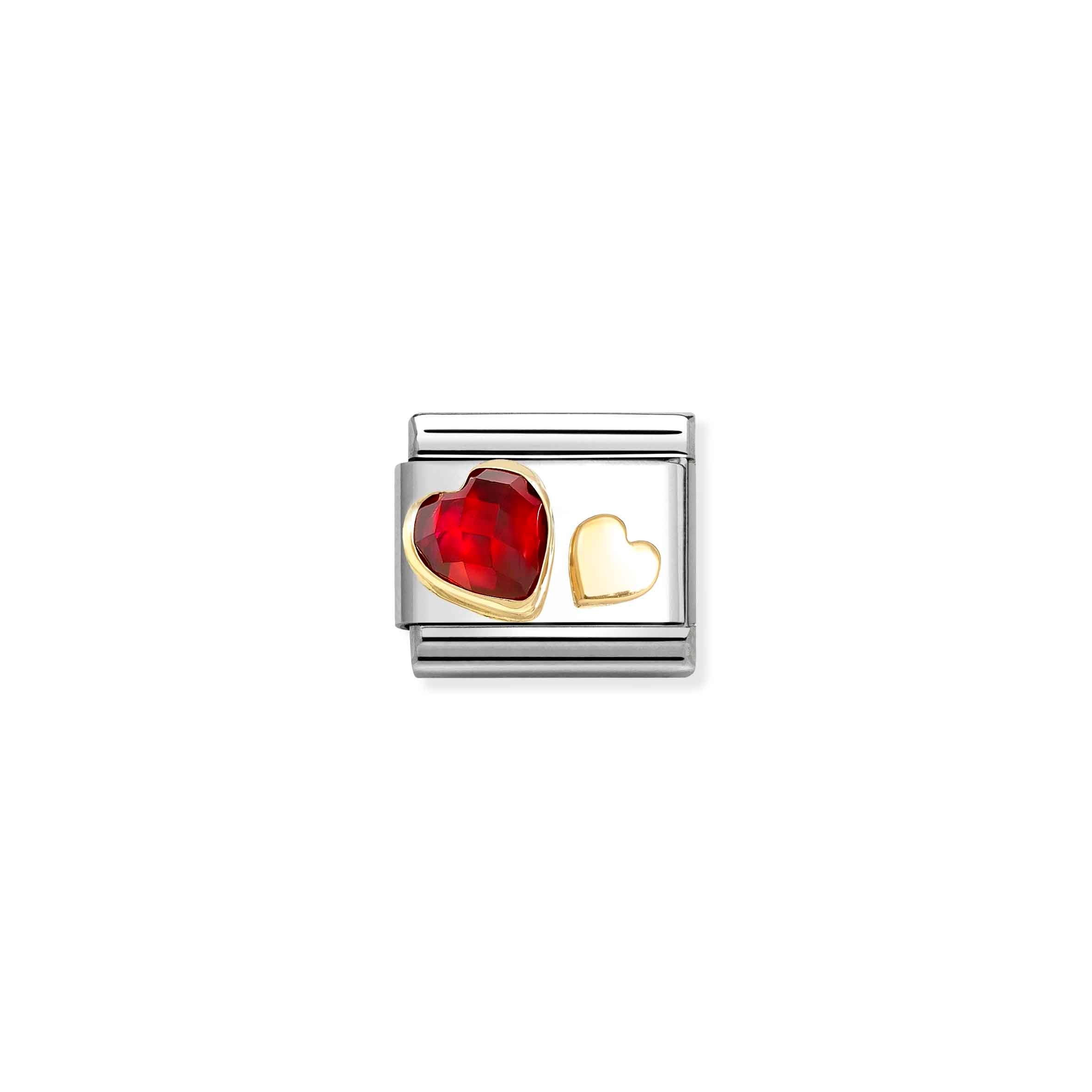 Nomination Composable Classic Red Heart Cubic Zirconia Link