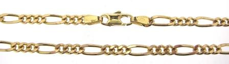 Vintage 9ct Yellow Gold Figaro Link Chain 24'