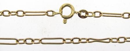Vintage 9ct Yellow Gold Figaro/Belcher Link Chain 19'