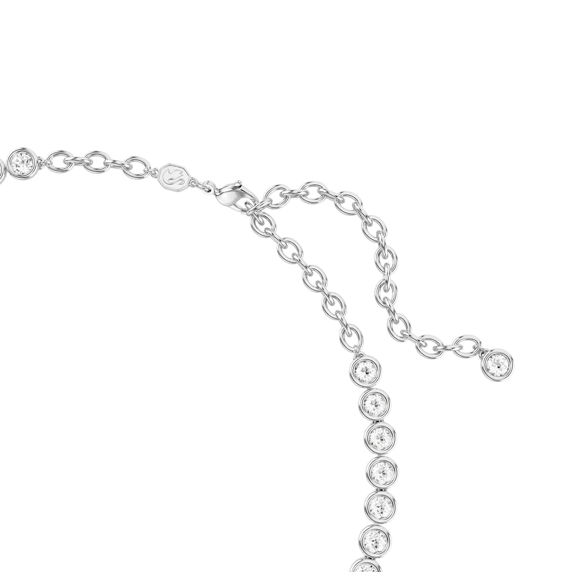 Swarovski Imber Tennis Necklace - Rhodium Plated - White Crystals