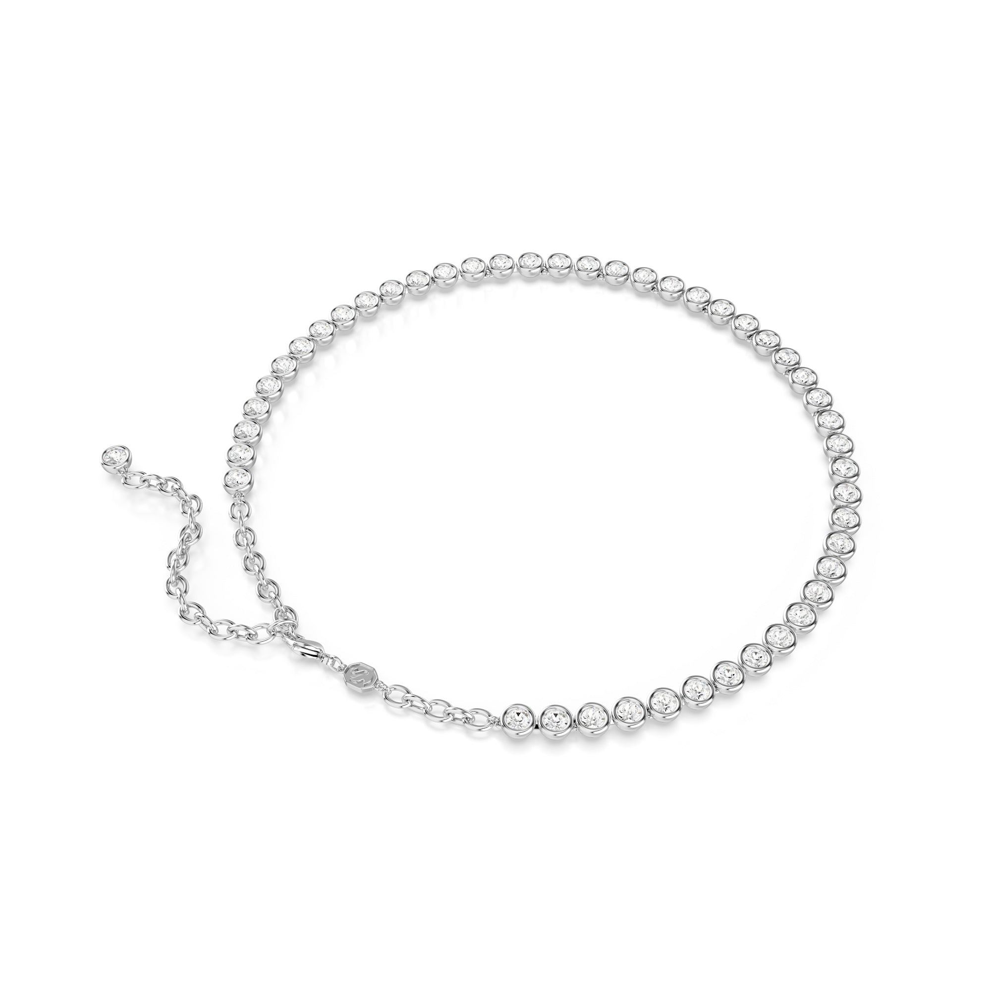 Swarovski Imber Tennis Necklace - Rhodium Plated - White Crystals