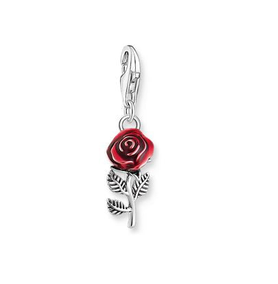 Thomas Sabo Sterling Silver Red Rose Charm